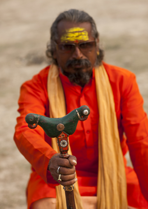 Pilgrim With Cane, Maha Kumbh Mela, Allahabad, India