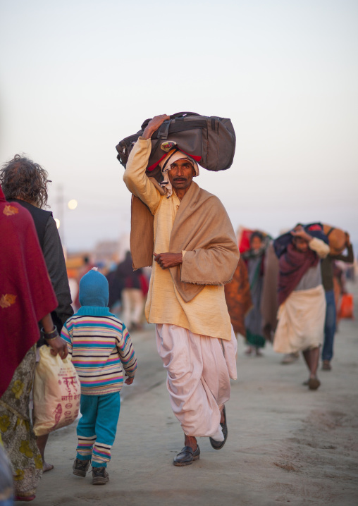 Pilgrims At Maha Kumbh Mela, Allahabad, India