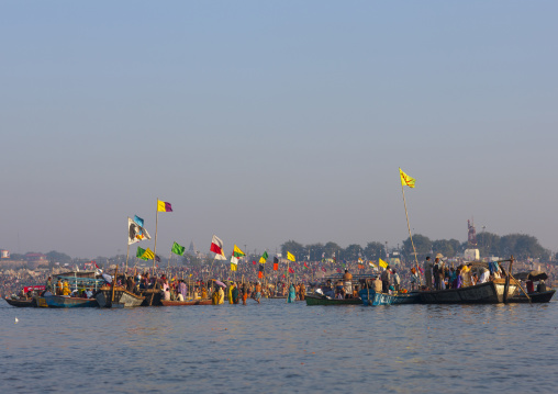 Pilgrims Bathing In Ganges, Maha Kumbh Mela, Allahabad, India