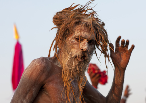 Naga Sadhu From Juna Akhara Going To Bath, Maha Kumbh Mela, Allahabad, India