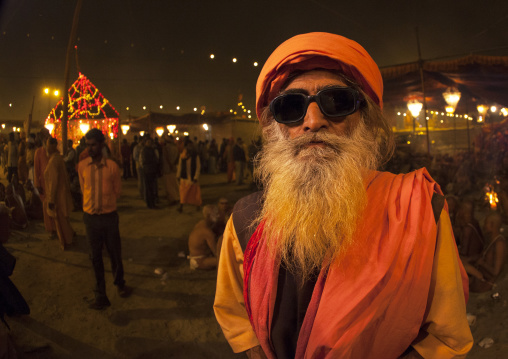 Naga Sadhu With Sunglasses, Maha Kumbh Mela, Allahabad, India