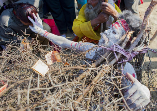 Naga Sadhu Covered With Spines, Maha Kumbh Mela, Allahabad, India