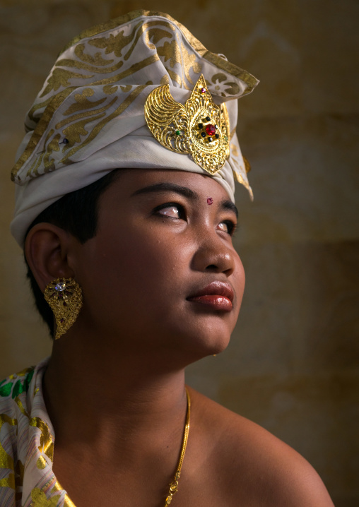 A Teenager Boy In Traditional  Costume  Before A Tooth Filing Ceremony