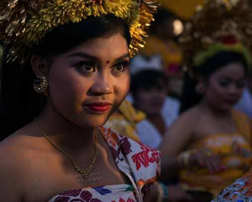 A Teenager Girl In Traditional  Costume  Before A Tooth Filing Ceremony