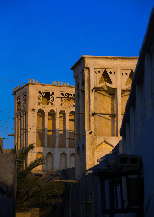 wind towers used as a natural cooling system in iranian traditional architecture, Qeshm Island, Laft, Iran