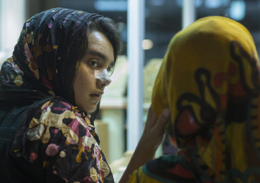 Young Woman After Nose Plastic Surgery, Kermanshah, Iran