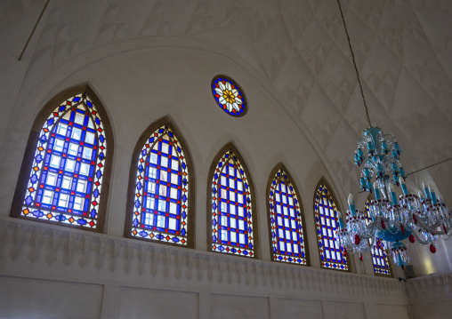 The stained glass windows of manouchehri house, Isfahan province, Kashan, Iran