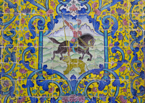 Decorated tile work at the golestan palace, Shemiranat county, Tehran, Iran