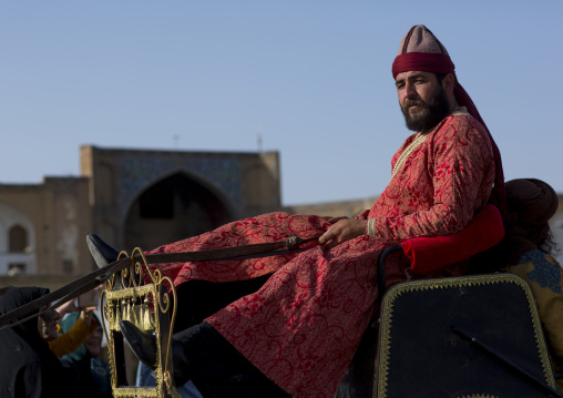Historical reconstitution on naghsh-i jahan square, Isfahan province, Isfahan, Iran