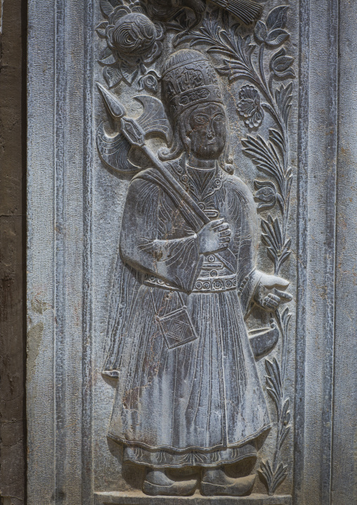 Carved decorations of an old qajar house, Isfahan province, Isfahan, Iran