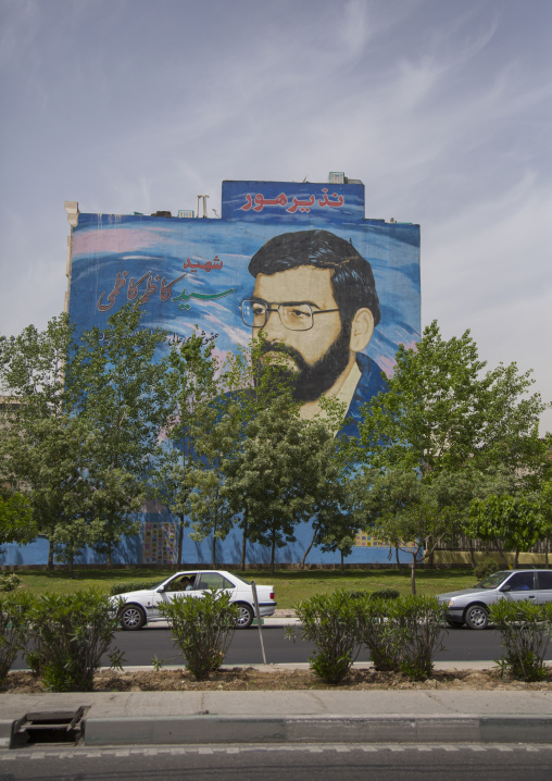Sign paying homage to soldiers fallen during the war between iran and iraq, Shemiranat county, Tehran, Iran