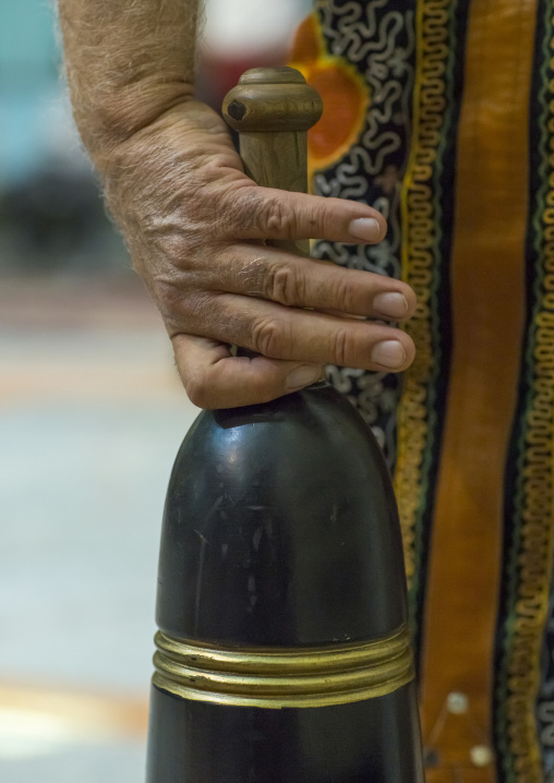 Wooden club used during the traditional sport of zurkhaneh, Isfahan province, Kashan, Iran