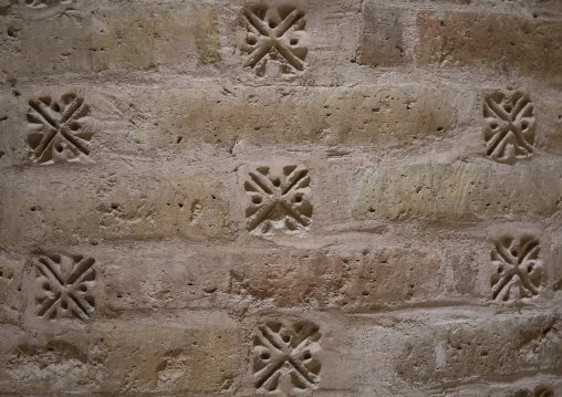 Carved marble pillar inside the Jameh mosque, Isfahan Province, Isfahan, Iran