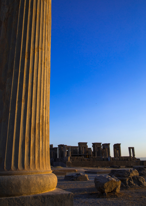 Ancient columns in the gate of all nations in Persepolis, Fars Province, Marvdasht, Iran