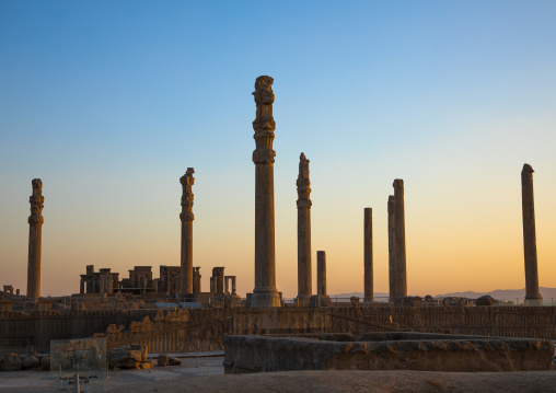 Ruins of the apadana in Persepolis, Fars Province, Marvdasht, Iran