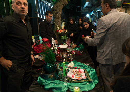 Nazri charity food given in the street during Muharram, Central County, Theran, Iran