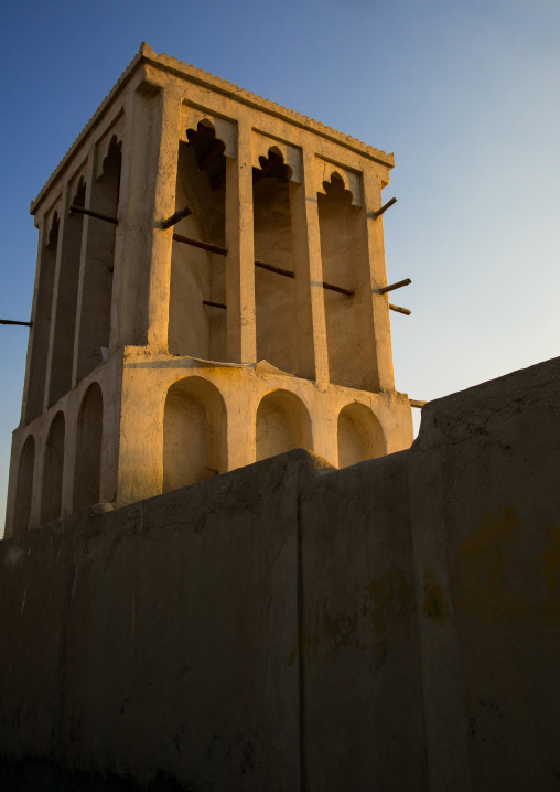 wind tower used as a natural cooling system in iranian traditional architecture, Qeshm Island, Laft, Iran