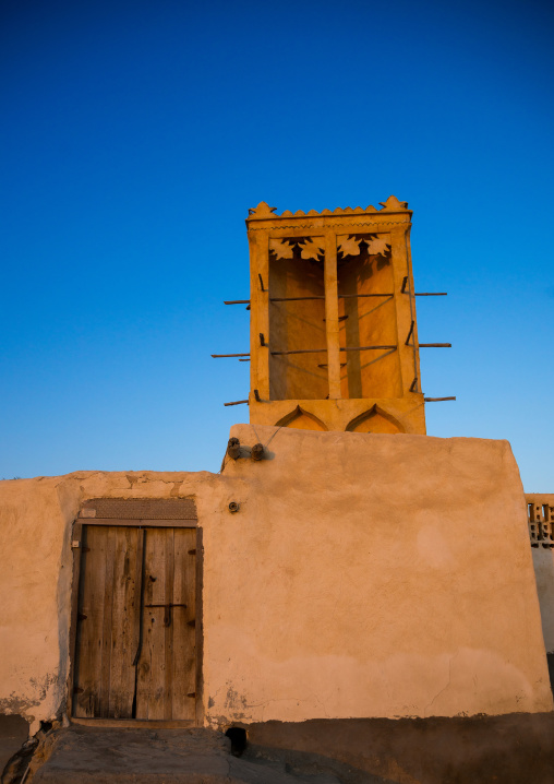 wind tower used as a natural cooling system in iranian traditional architecture, Qeshm Island, Laft, Iran