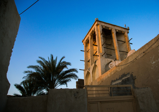 wind tower used as a natural cooling system in iranian traditional architecture, Qeshm Island, Laft, Iran