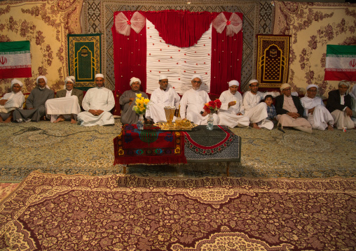 iranian men during a wedding ceremony, Qeshm Island, Tabl , Iran