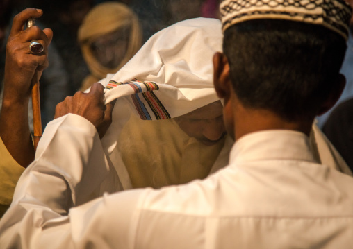 man in trance during a zar ceremony, Qeshm Island, Salakh, Iran