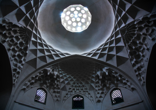 ceiling with its intricate and elaborate patterns in ganjali khan hammam, Central County, Kerman, Iran