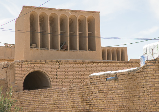 wind tower used as a natural cooling system in iranian traditional architecture, Ardakan County, Aqda, Iran