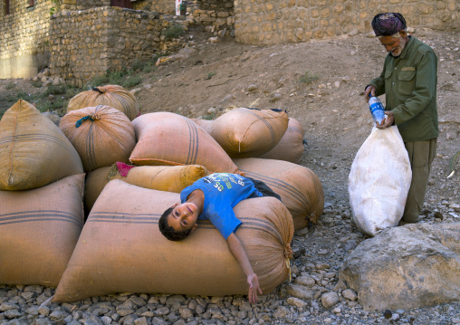 Father And Son In The Old Kurdish Village Of Palangan, Iran