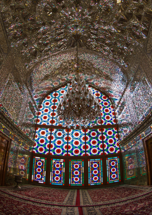 Stained Glass Windows In The Shah-e-cheragh Mausoleum, Fars Province, Shiraz, Iran