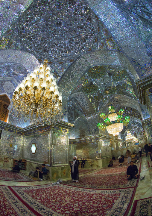 Muslim Shiite People Hall Of The Shah-e-cheragh Mausoleum, Fars Province, Shiraz, Iran