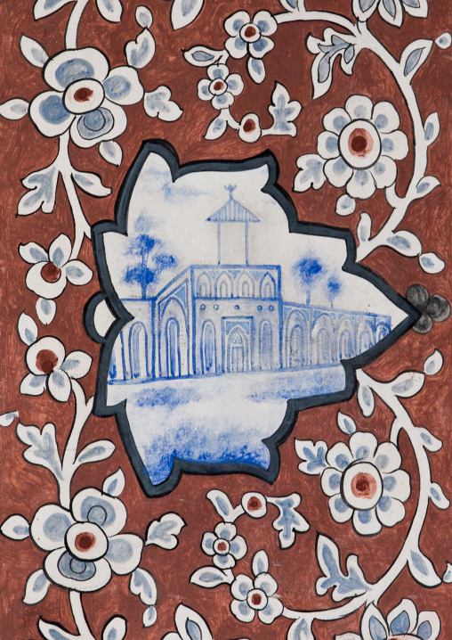 Detail Of A Painted Ceiling In Bagh-e Tarikhi-ye Fin Garden, Isfahan Province, Kashan, Iran