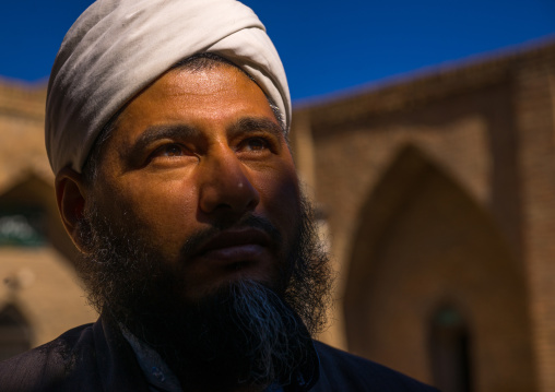 Iranian Shiite Iman In The Courtyard Of An Old Caravanserai Turned Into Madrassah, Golestan Province, Karim Ishan, Iran
