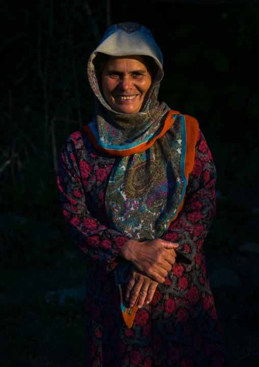 Turkmen Woman With Traditional Clothing, Golestan Province, Kuhmian, Iran