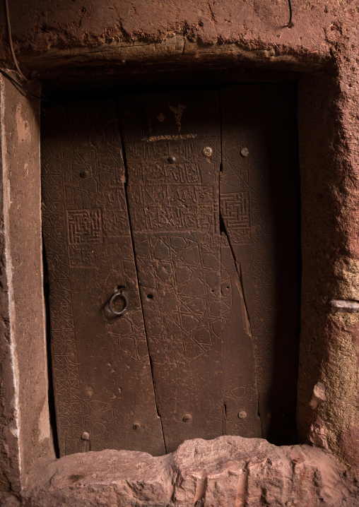 Ancient Wooden Door In Zoroastrian Village, Isfahan Province, Abyaneh, Iran