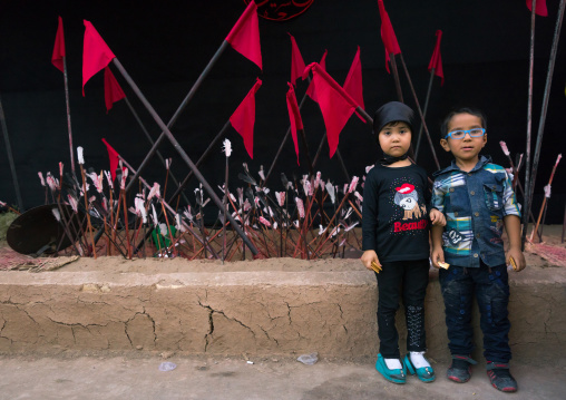 Iranian Shiite Muslim Children During Muharram Celebration, Isfahan Province, Kashan, Iran