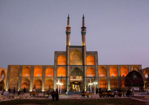 A Wooden Nakhl In Front Of The Three-storey Takieh Which Forms Part Of The Amir Chakhmaq Complex, Yazd Province, Yazd, Iran