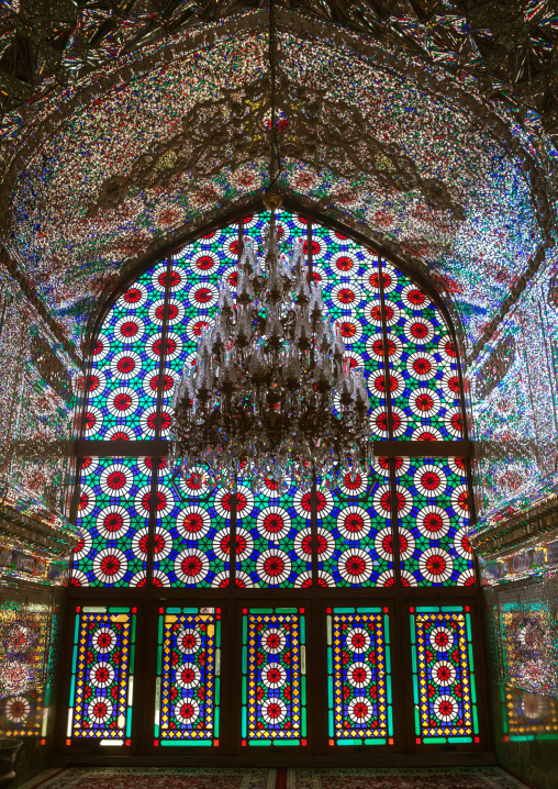 Stained Glass Windows In The Shah-e-cheragh Mausoleum, Fars Province, Shiraz, Iran