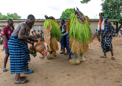 Goli sacred mask in Baule tribe during a ceremony, Région des Lacs, Bomizanbo, Ivory Coast