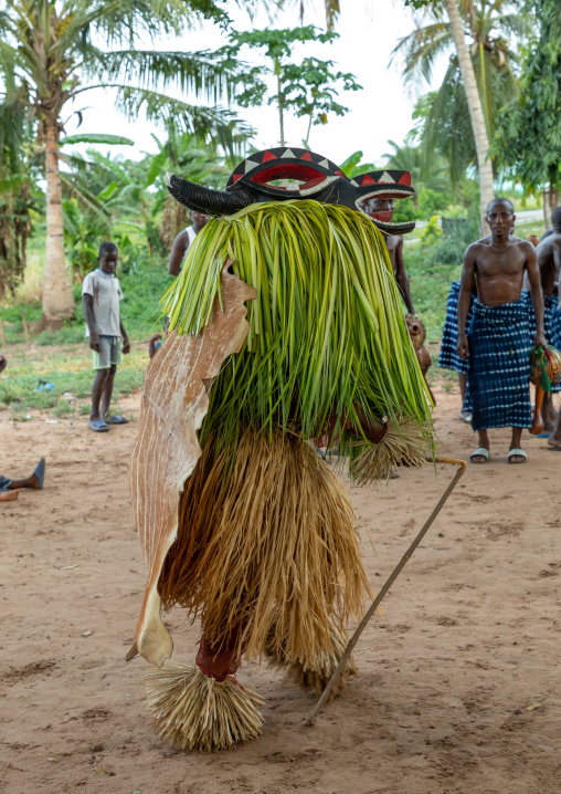 Goli sacred mask in Baule tribe during a ceremony, Région des Lacs, Bomizanbo, Ivory Coast