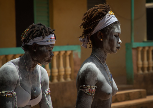 Women dancing during a ceremony in Adjoua Messouma Komians initiation centre, Moyen-Comoé, Aniassue, Ivory Coast