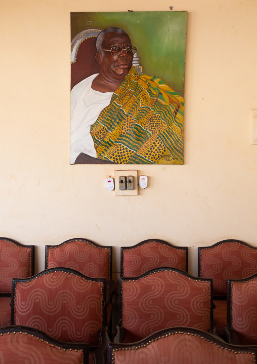 Agni-indenie royal palace with the portrait of the king Nanan Boa Kouassi, Comoé, Abengourou, Ivory Coast