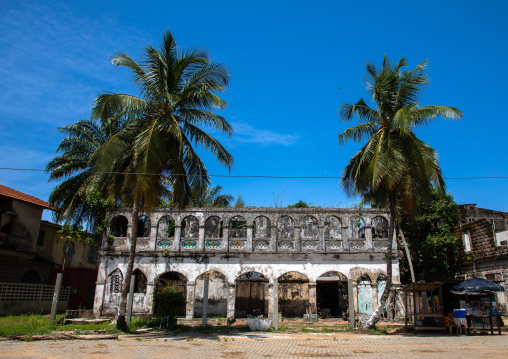 Old french abandonned colonial building maison Edouard Aka, Sud-Comoé, Grand-Bassam, Ivory Coast