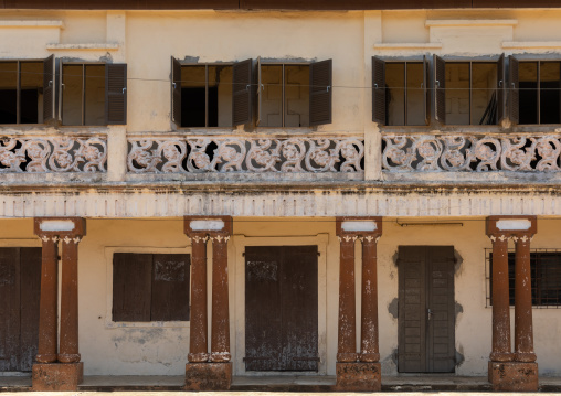 Old french colonial building in the UNESCO world heritage area, Sud-Comoé, Grand-Bassam, Ivory Coast