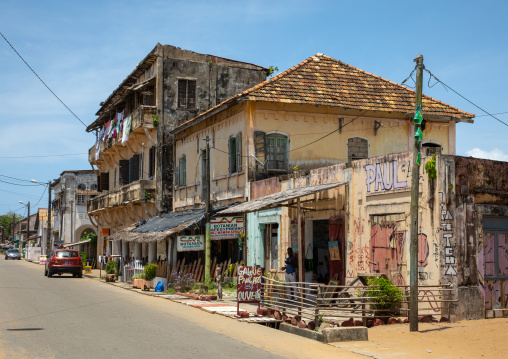Old french colonial building in the UNESCO world heritage area, Sud-Comoé, Grand-Bassam, Ivory Coast