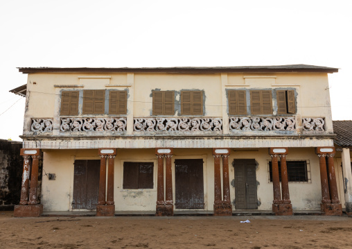 Old french colonial building in the UNESCO world heritage area, Sud-Comoé, Grand-Bassam, Ivory Coast