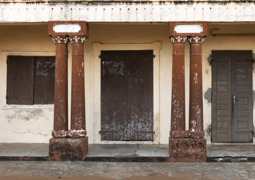 Old french colonial building in the UNESCO world heritage area, Sud-Comoé, Grand-Bassam, Ivory Coast