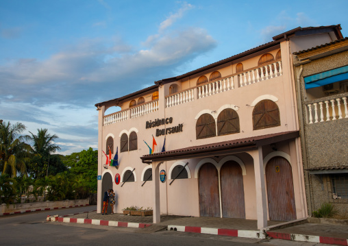 Old french colonial house used as swedish and danish embassies now in the UNESCO world heritage area, Sud-Comoé, Grand-Bassam, Ivory Coast
