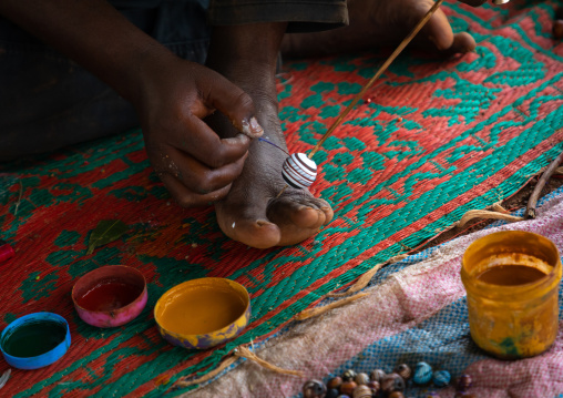Beads made from clay in Senufo tribe, Savanes district, Waraniene, Ivory Coast