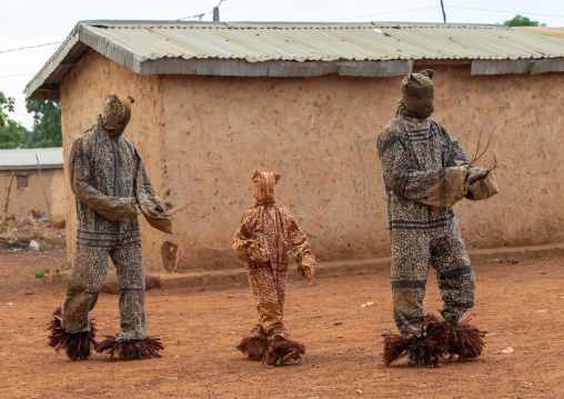 Boloye dance of the panther man in the Senufo community, Savanes district, Waraniene, Ivory Coast