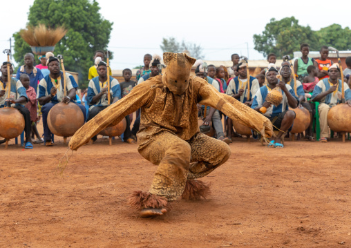 Boloye dance of the panther man in the Senufo community, Savanes district, Waraniene, Ivory Coast